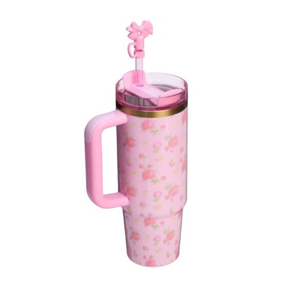 Stanley x LoveShackFancy Quencher H2.0 Flowstate Tumbler 30 OZ Ibiza Sunset - Picture 4 of 9